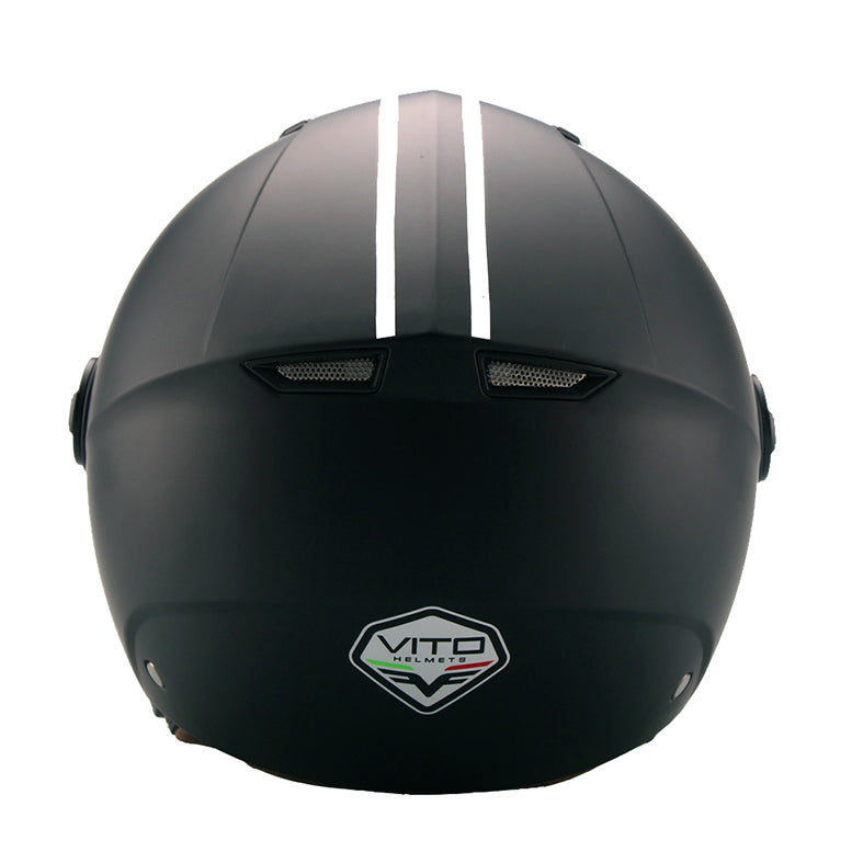 HELM Vito Jet moda / mat zwart bruine binnenkant