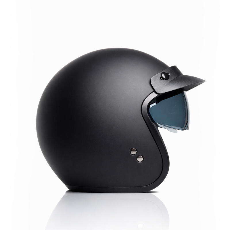 Helm vito special mat zwart oldtimer