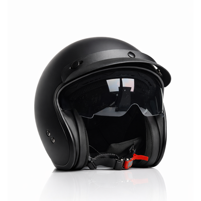 Helm vito special mat zwart oldtimer
