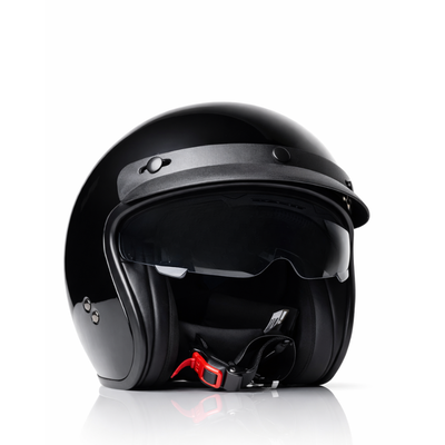 Helm vito special Glans zwart oldtimer