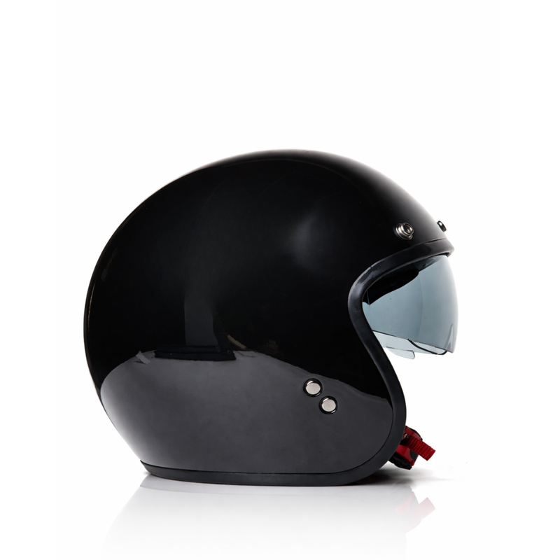Helm vito special Glans zwart oldtimer