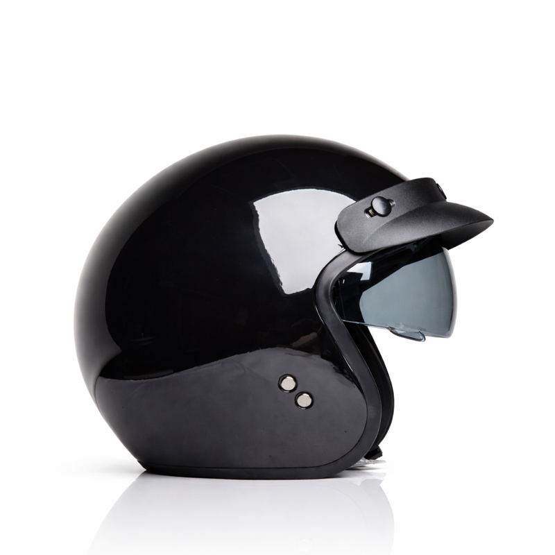 Helm vito special Glans zwart oldtimer