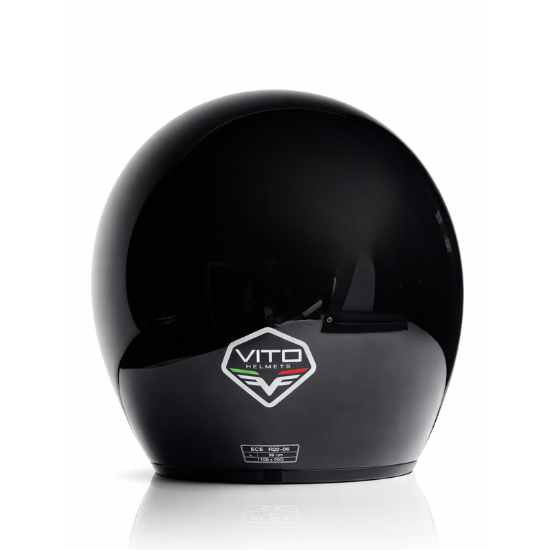 Helm vito special Glans zwart oldtimer